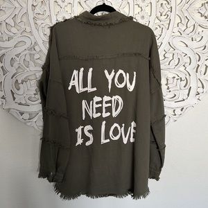 Distressed, camo, lightweight jacket